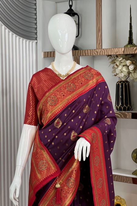 Jam Premium South Silk Katan Saree with...