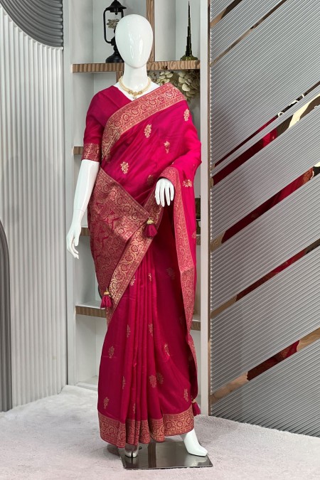 Magenta Handwoven Premium Soft Silk Khad...
