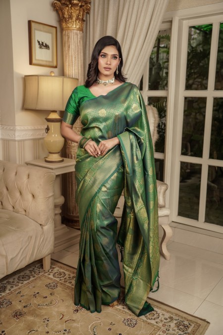 Green Premium Soft Silk Kanchipuram Sare...