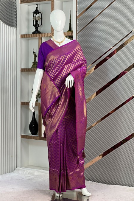 Purple Premium Soft Silk Kanchipuram Sar...