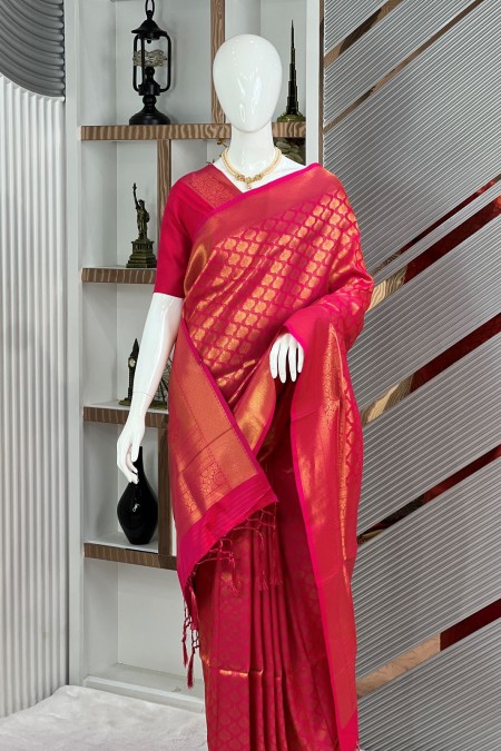 Kanchipuram Soft Silk Saree | Elegant Tr...