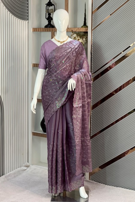 Lavender Premium Jimmy Choo party saree...