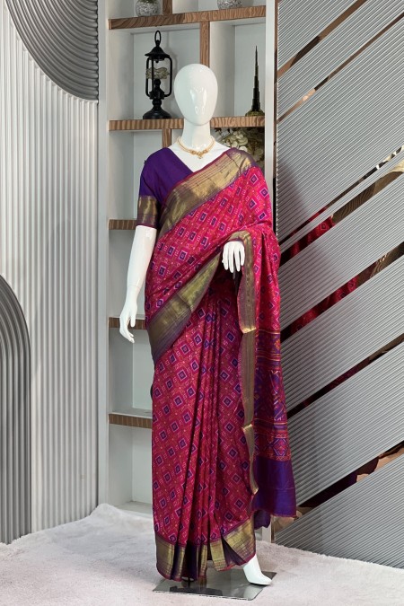 Patola Raw Silk Saree – Elegant Traditio...