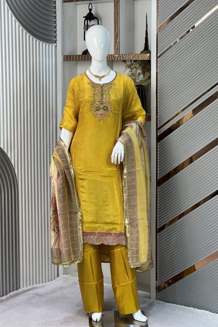 Mustard Yellow Indian Delhi Boutique Dre...