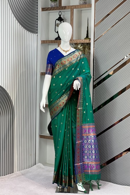 Sea Green Premium Soft Silk Kanchipuram...