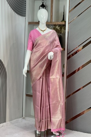 Pink Premium Soft Silk Kanchipuram Saree...