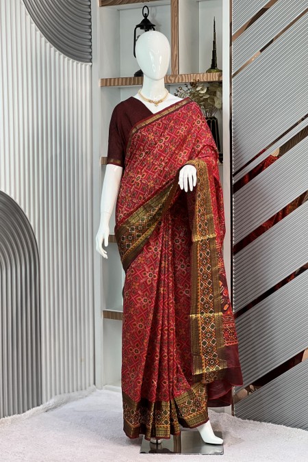 Patola RAW Silk Saree – Elegant Traditio...