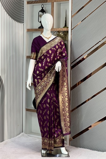 Jam Premium Soft Silk Katan Saree with B...