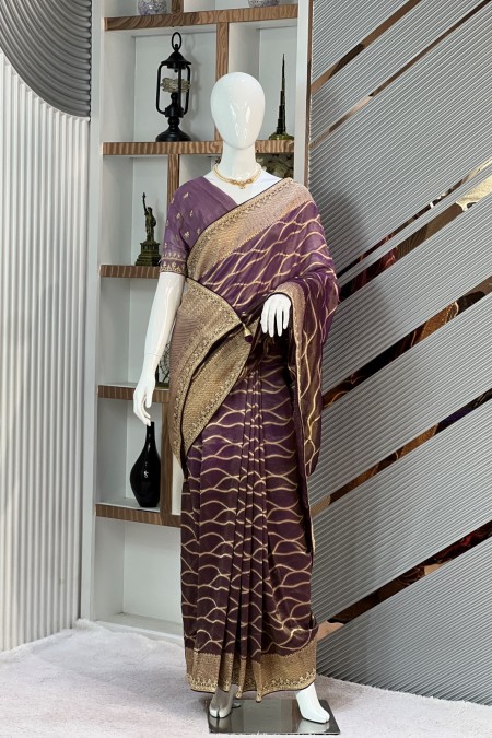 Mixed Colour Fancy Silk Kimora Saree wit...