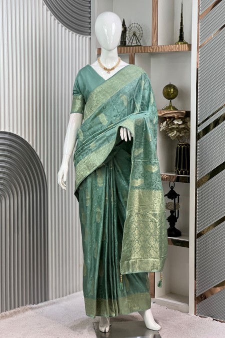 Pest Handwoven Muga Silk Khaddi Sari wit...