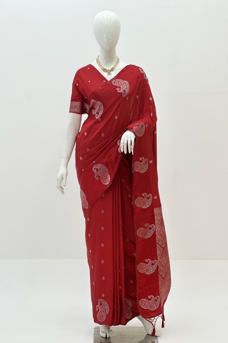 Red Mango Satin Silk Boutique Saree in B...
