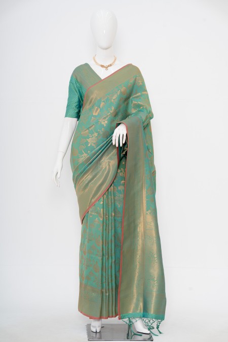 Pista Colour Soft Silk Kanchipuram Saree...