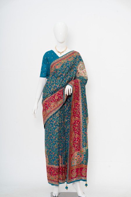 Firoza Viscose Silk Kashmiri Kani Saree...