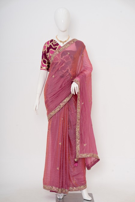 Onion Paper Silk Boutique Saree in Bangl...