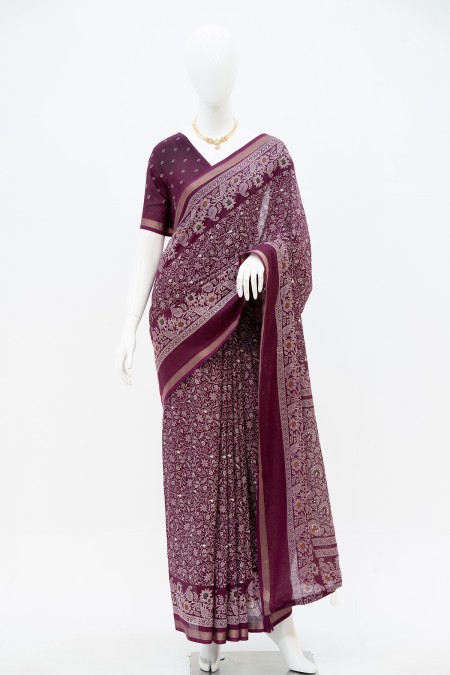 Jam Soft Cotton Patola Saree Online in B...