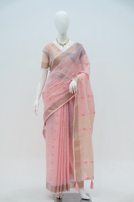 Pink Linen Boutique Saree in Bangladesh...
