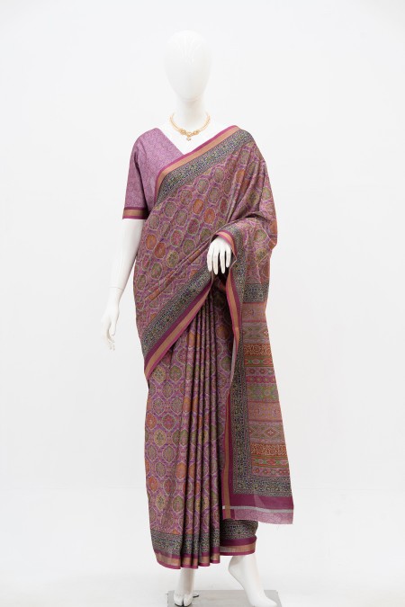 Onion Linen Cotton Boutique Saree in Ban...