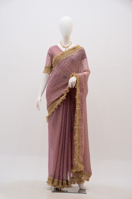 Light Lavender Simar Silk Party Saree fo...