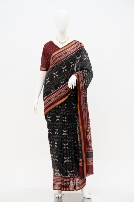 Black Half Silk Boutique Saree in Bangla...