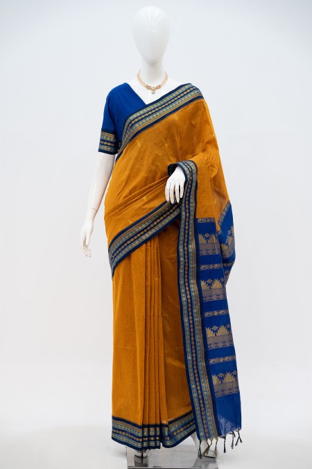 Bashonti Half Silk Inspired Gadwal Saree...