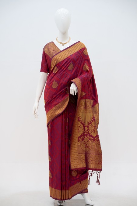 Jam Soft Silk Kanchipuram Saree in Bangl...