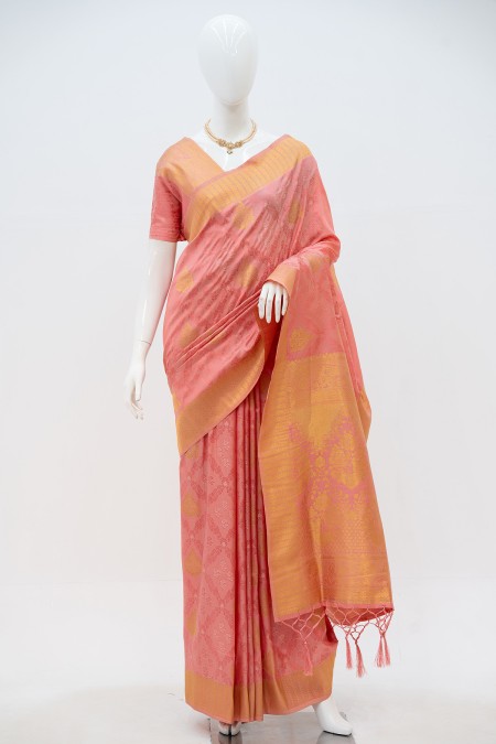 Baby Pink Soft Silk Kanchipuram Saree in...