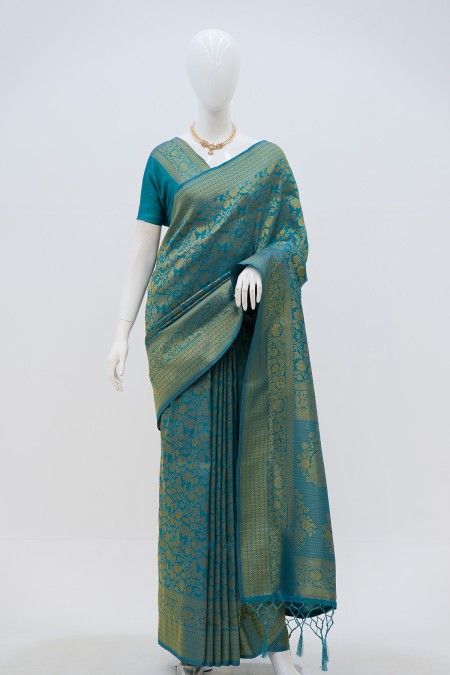 Firoza Soft Silk Kanchipuram Saree in Ba...