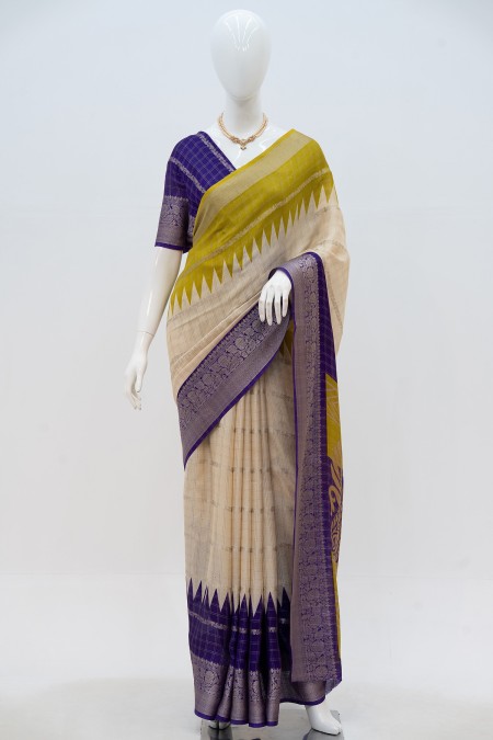 Off White Crepe Georgette Boutique Saree...