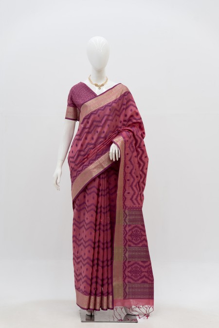 Mauve Tussar Silk Boutique Saree in BD |...