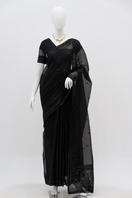 Black Kota Silk Boutique Saree in Bangla...