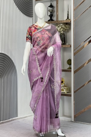 Lavender Premium Muslin Kimora Designer...